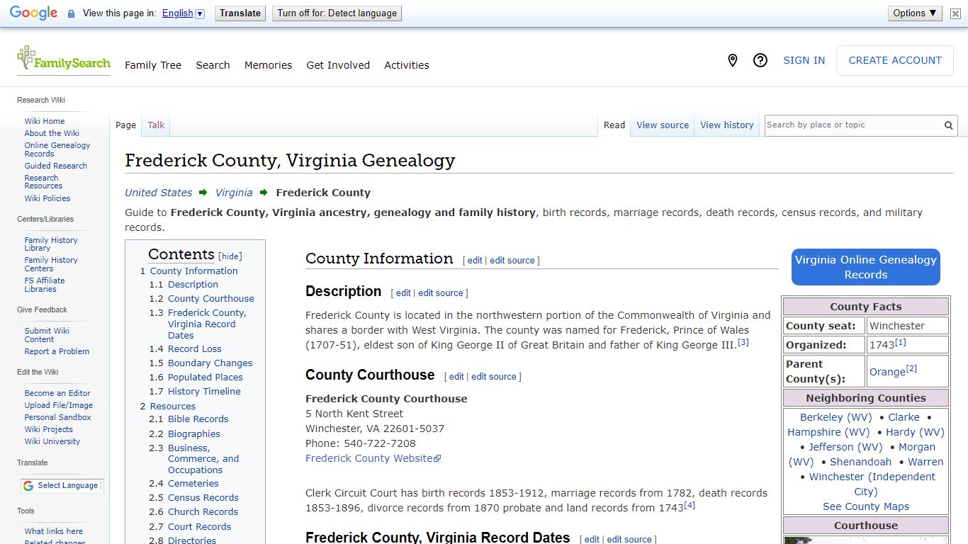 Frederick County, Virginia Genealogy • FamilySearch